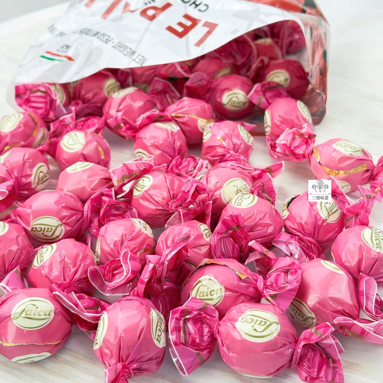 義大利Laica 萊卡榛果穀類夾心巧克力-桃花紅
