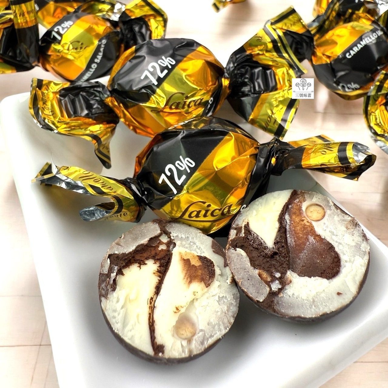 義大利Laica 萊卡72%黑巧克力-鹽味焦糖夾心