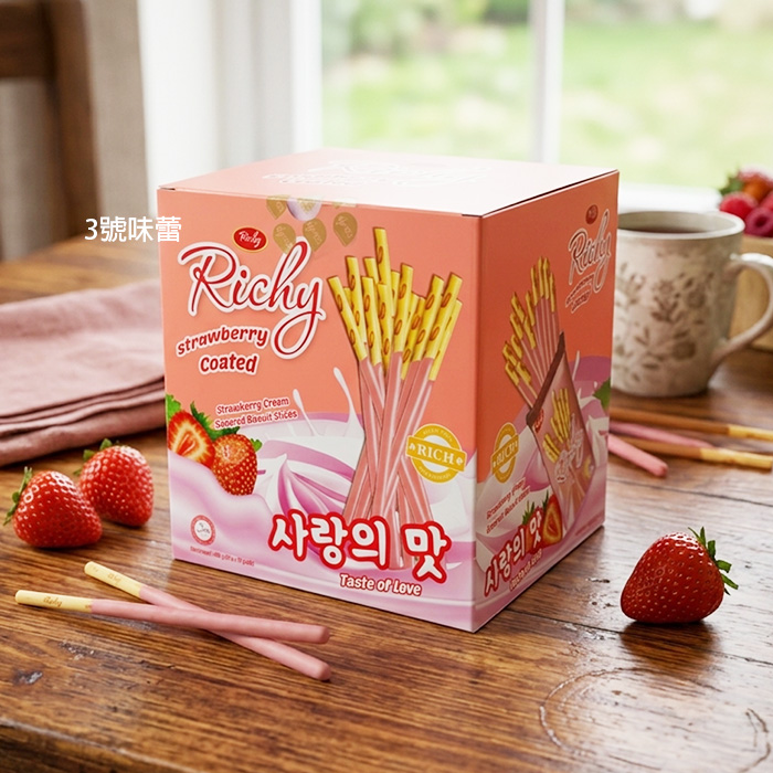 Richy 瑞奇富裕餅乾棒(巧克力、草莓、香草牛奶) 