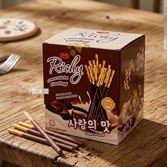 Richy 瑞奇富裕餅乾棒(巧克力、草莓、香草牛奶) 